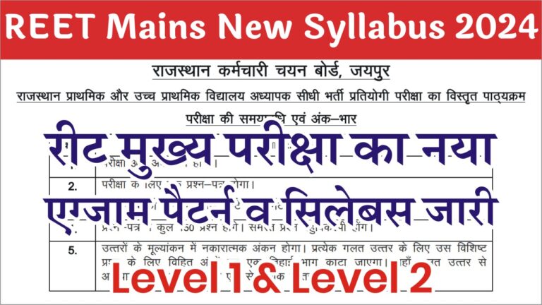 REET Mains New Syllabus 2024